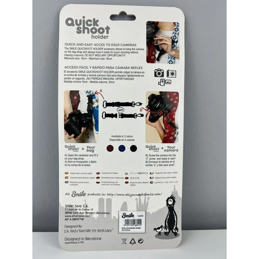 New Camera Strap Quick Shoot Holder Blue SMILE Camera Bag